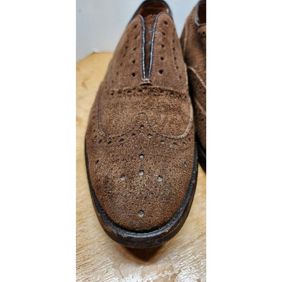 Alden Brown Suede Wingtip Oxford 9B/D Dress Shoes Made In USA main image 4